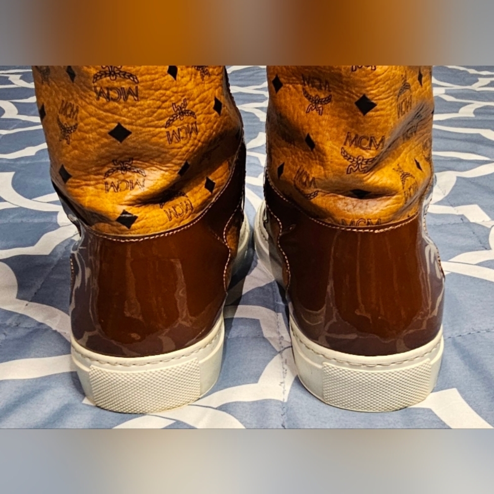 MCM Vicetos Fur Sneakers Lace-up Boots US Size 6.5 - Picture 11 of 13